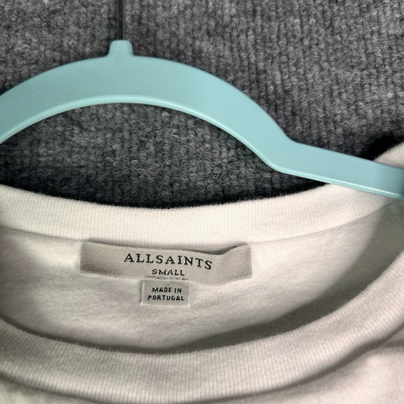 All Saints Coni‎ Tank Top Womens Size Small Padded Shoulder White - Picture 3 of 8